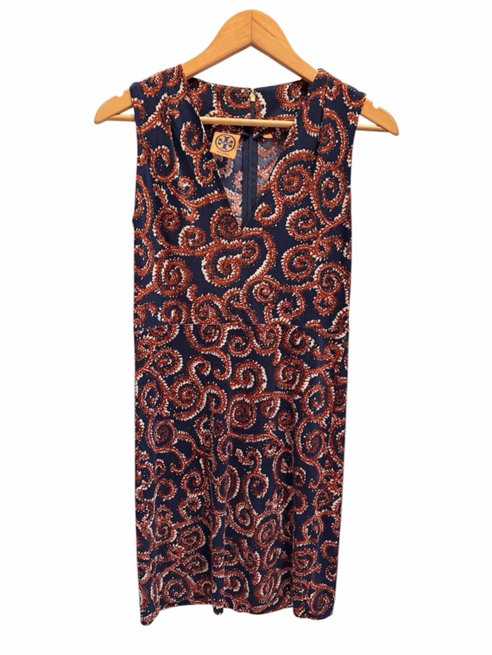 Tory Burch Nicola 100% Silk Jersey Sleeveless Paisley Print Dress size S